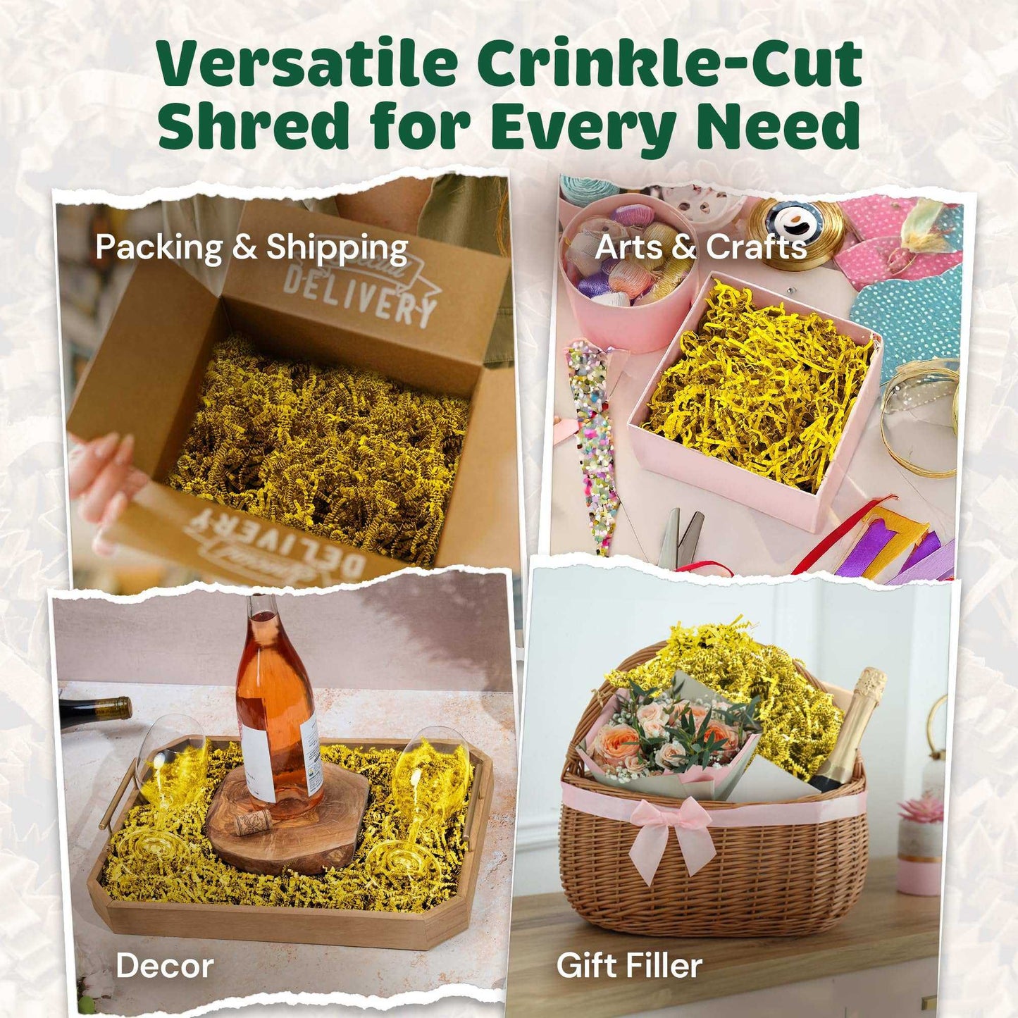 10 LB Yellow Crinkle Paper