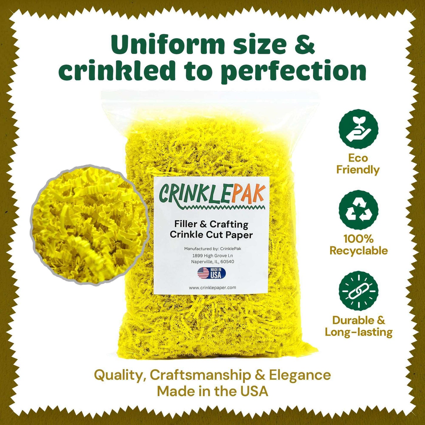 10 LB Yellow Crinkle Paper